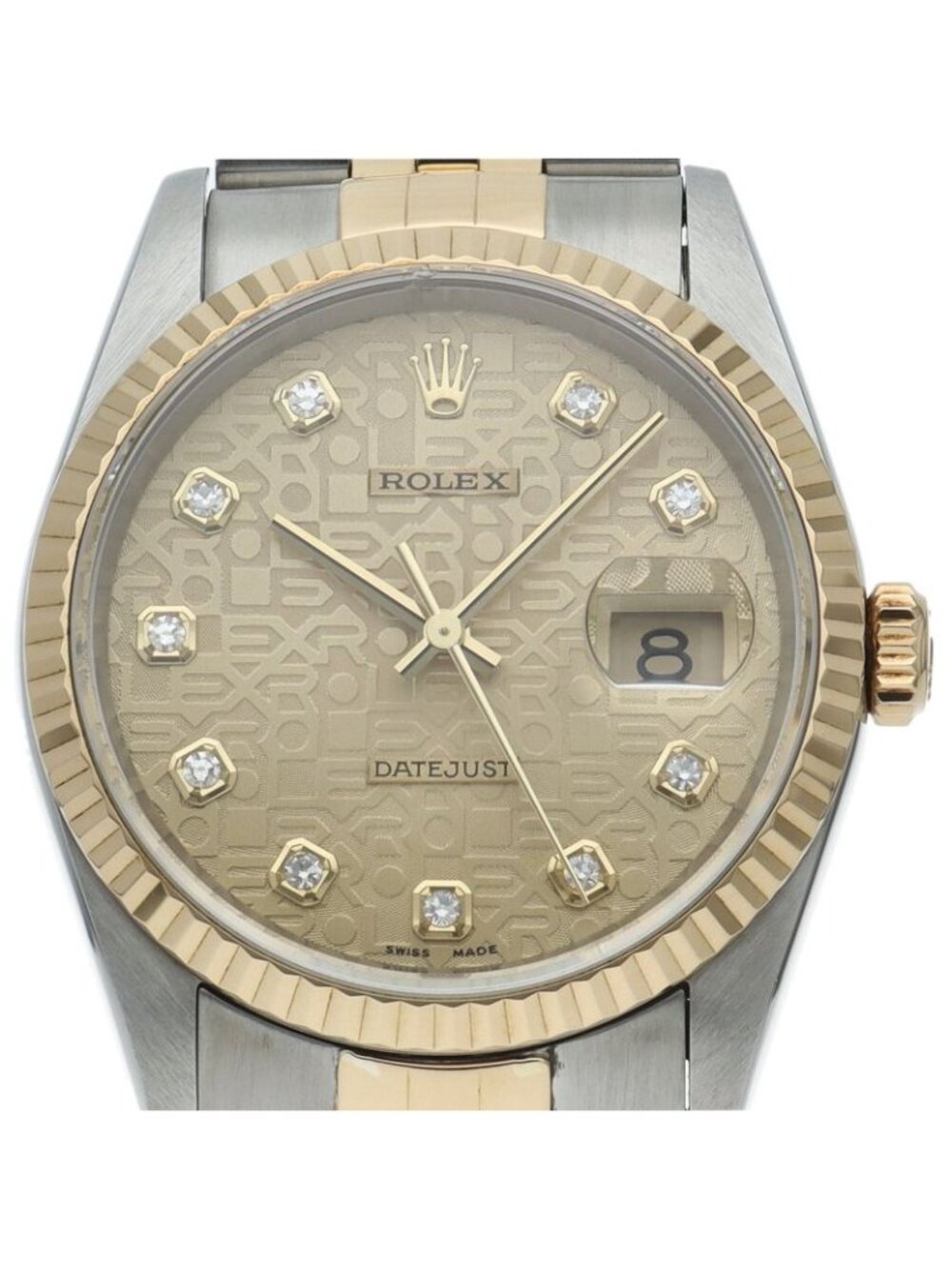Rolex Datejust Watch Diamond Computer Dial 18k Yellow Gold SS